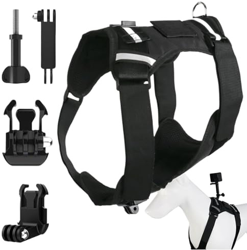 Birtern Hundekamera-Geschirr, verstellbare sichere Halterung, Action-Kamera-Geschirr, Halterung für Outdoor, Spaziergänge, Training, tägliche Reisen, Abenteuer, Sport, Fotografie