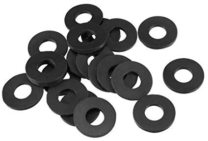 sourcing map 20 Stück Gummi Unterlegscheiben 18 mm Außendurchm. 8 mm Innendurchm. 1.5 mm Dicke für Wasserschlauch Wasserhahn