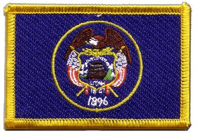 Flaggenfritze Flaggen Aufnäher USA Utah Fahne Patch + gratis Aufkleber
