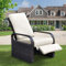 ART TO REAL Outdoor Resin Wicker Patio Recliner Stuhl mit Kissen, Patio Möbel Auto verstellbare Rattan Sofa, UV/Fade/Wasser/Sweat/Rost Resistant, MEHRWEG (Brown Wicker + Beige Kissen)