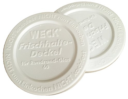 Weck Frischhaltedeckel aus Kunststoff, 2 Stück (klein) passend für Modelle 080, 755, 760, 762, 902, 763, 764, 766, 905, 975, 995 (klein = 60 mm / 2 3/8)