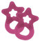 Dentistar Beißring 2er-Set – Teether für Babys & Kleinkinder ab 3 Monate – Baby Beißring mit Griff aus weichem Material zur Zahnungshilfe & Massage – Made in Germany – Pink