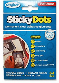 U-Glue Sticky Dots Permanent Extra Strength Adhesive Pack of 64 10mm dia 200101