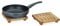 Relaxdays Sottopentole in Legno di bambù, Set da 2 Sottopiatti Quadrati, Cucina, sotto Piatti, Pentola, Colore Naturale