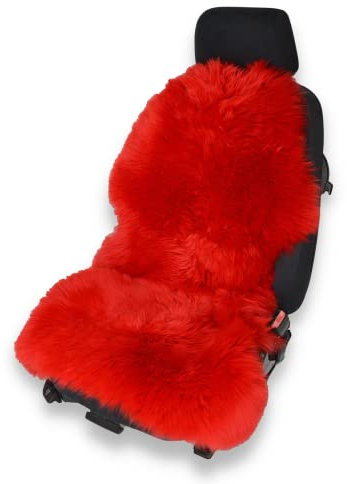 Leibersperger Felle Hochwertige Autofell Sitzauflage Stoffsitz – Geeignet für Jede Jahreszeit - Besonders schmutzabweisend - Universelle Passform – Made in Germany (rot)