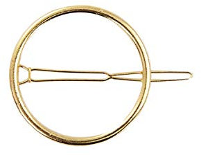 Oblique Unique® Barrette à cheveux ronde en métal pour femme et fille - Couleur au choix (doré)