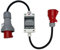 NWP CEE Adapter 63A 400V Stecker auf 32A 400V Kupplung Starkstrom - IP44/IP67 - mit Leitungsschutzschalter 3C32A - H07RN-F 5G4/5G6