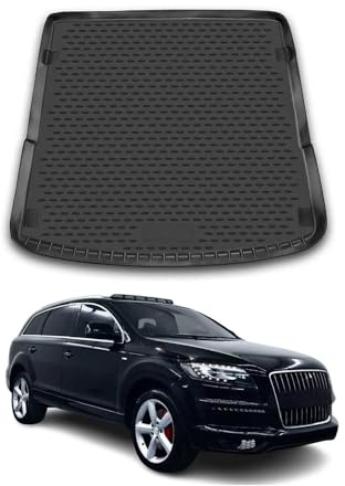 OMAC Kofferraumwanne für Audi Q7 4M 2015-2026 Gummi TPE Schwarz | Kofferraummatte, Laderaumwanne, Allwetter, fahrzeugspezifisches Produkt, Antirutsch, 3D-Passform, wasserdicht