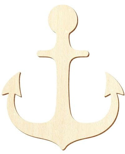 Holz Anker V1 - Deko Basteln 3-50cm, Größe:38cm, Pack mit:10 Stück