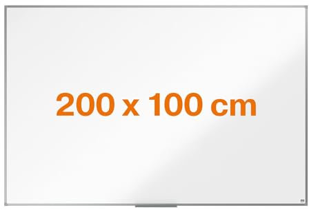 Nobo Basic Whiteboard, 200 x 100 cm, magnetisch, trocken abwischbar, Magnettafel mit Aluminiumrahmen, Eckmontage im Quer- oder Hochformat, inkl. Stiftablage – Amazon Exklusiv