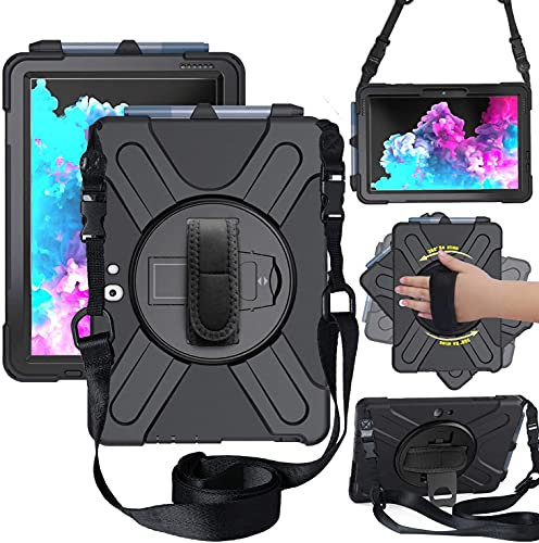 DreamerX Microsoft Surface Go 4/Surface Go 3/Surface Go 2 10.5 pulgadas/Surface Go 10 pulgadas, funda de silicona híbrida resistente a prueba de golpes, apta para niños, con correa de mano y correa de