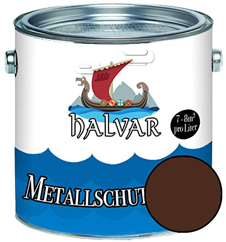 Halvar Metallschutzlack MATT Braun RAL 8000-8028 Metallfarbe besonders robuster Kunstharzlack Wetterbeständig & perfekter Langzeitschutz Metall (1 L, RAL 8016 Mahagonibraun)