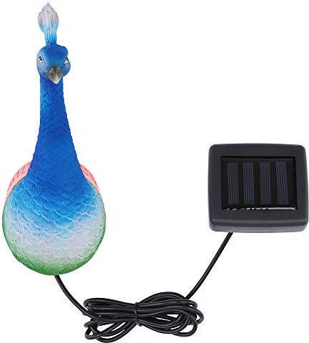 etc-shop RGB LED Außen Solar Leuchte Deko Strahler Garten Wand Lampe Vogel Figur Terrassen Pfau Statue