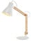 KHG | Schreibtischlampe | E27 Fassung | 35,0cm x 55,0cm x 16,0cm | Tischleuchte 1-flammig Buche/weiß Scandi Basic Tischlampe | Höhenverstellbar | Farbe Schirm-Kopf:Weiß