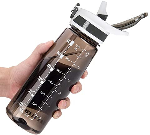 VENNERLI Water Bottle, 800 ML Water Bottle with Straw Leak-proof, Dust-proof, BPA-free, Tritan, Toxin Free Plastic Fitness Sport Water Bottle Drink Bottle Design for Girls Boy Gym School Office