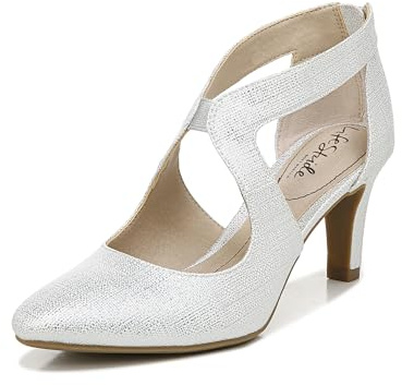 LifeStride Womens Giovanna 2 Pump, Silver, 9.5 Wide US