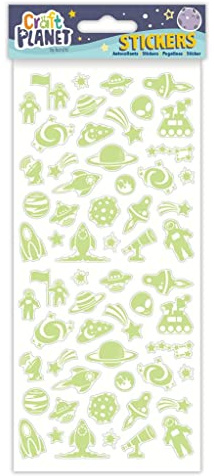 Klein Leuchtet Im Dunkeln Weltraum Raumschiff Planet Sticker Und Etiketten für Kinder Basteln Und Dekoration