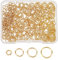 AHANDMAKER 320 Stück offene Biegeringe, 4 Größen, echt 24 Karat vergoldeter Edelstahl, Biegeringe, Bulk für DIY-Schmuck, Basteln, Ohrring, Halskette,Halsband, Schlüsselanhänger, 2,4–6,5 mm