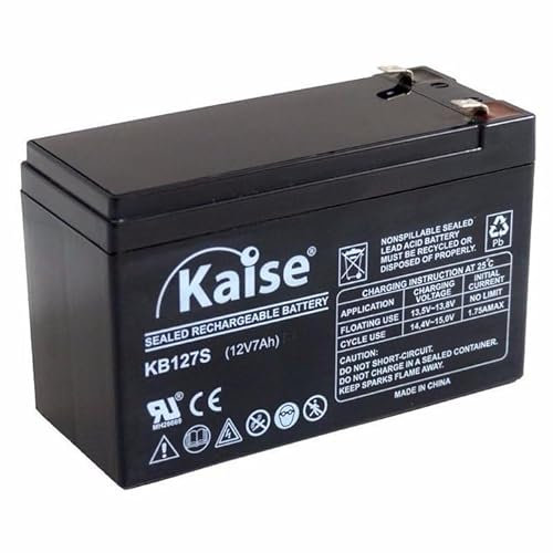 Kaise Technologies Batteria al piombo AGM VRLA 12 V - 7 Ah/Modello KB1270 Security