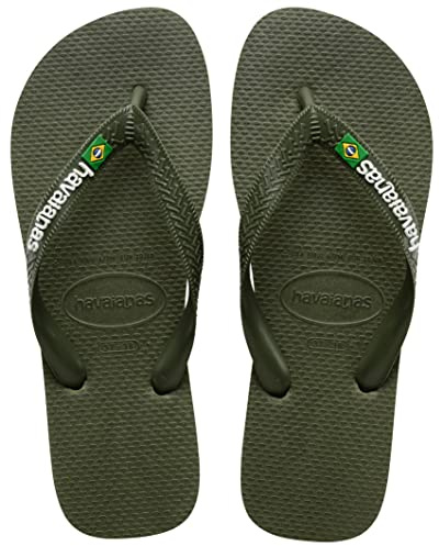 Havaianas Brasil Logo (Mini Me) Unisex Kids FlipFlop Green/Green 10/11 UK Child