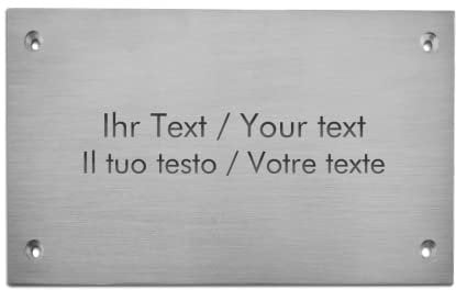 Personalisiertes großes Türschild aus Edelstahl mit Gravur - 152 x 81 mm, gebürstete Oberfläche - Praxisschild, Kanzleischild, Namensschild