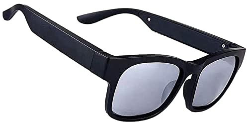 Smart Bluetooth Glasses, Bluetooth 5.0 stereo Bluetooth headset outdoor sunglasses outside the speaker with Anti-blue ray lens Built in Mic for Men Women(light grey lenses)