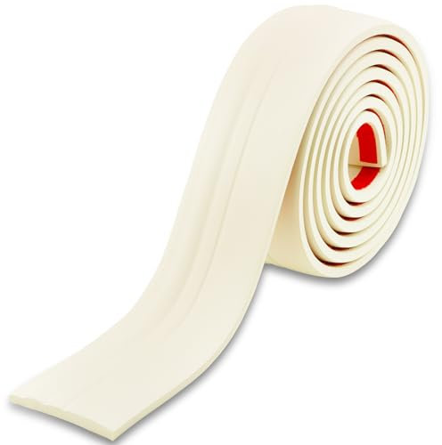 Trimold Peel and Stick Baseboard Trim, Self-Adhesive Chair Rail Molding, Hardened & Firm Caulk and Trim Strips for Floor Wall Base and More, 5m x 98mm