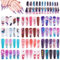 COLOFALLA 288 Stk Künstliche Nägel zum Aufkleben Lang Falsche Nägel Press On Fake Nails Bunt Mustern Fingernägel Kunstnägel DIY Nagelkunst Nail Art für Frauen Damen (A)