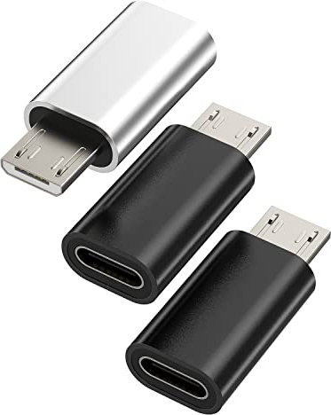 Adattatore di ricarica USB C a micro USB maschio (3 confezioni) cavo di tipo c to Android jack caricatore spina alimentatore di rete accessori compatible per Samsung Galaxy S5 S6 S7 EdgePs4