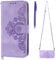 TOUCASA Compatible with iPhone 6S / iPhone 6 Case (4.7 Inch) with Adjustable Necklace Strap Cord Lanyard, PU Leather Flip Wallet Crossbody Case Shockproof Cover with Card Slots Magnetic (Purple)