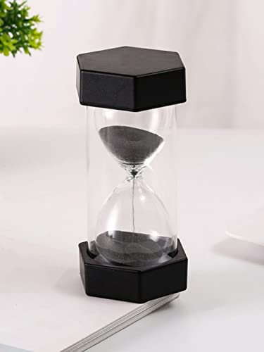 Quicksand 10/20/30/45/50/60 Minute Sablier Minuteur Cadeau d'anniversaire créatif Sabliers hexagonaux colorés Chronographe, Noir, 50min