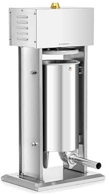 Forgast Vertikale elektrische Stößel, Kapazität 15 l, Edelstahl, Lager und Getriebe aus gehärtetem Stahl, Zwei Geschwindigkeiten, inkl. 4 Trichter, Ideal für zu Hause oder im Restaurant, 45x31x83 cm