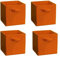 JaHECOME Set of 4 Fabric Storage Boxes Orange Foldable Cube Storage Boxes Storage Bins Organizer Basket with Handles for Drawers Shelves in Bedroom, Nursery Office, Playroom (ORANGE)