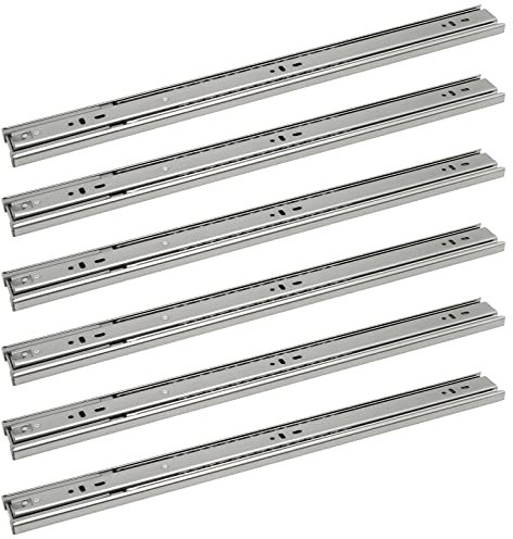 Ansobea Schubladenschienen 6 Stück(3 Paar) Schubladenauszüge 400 mm Stabil Schubladen Schienensystem vollauszug 45 kg Tragkraft Schubladenschienen softclose Leichte Montage