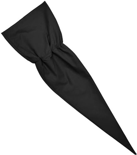 Schultüte Kissenbezug 75 cm Schwarz Zuckertüte Stoff Rohling 100% Baumwolle Kissen Schultütenkissen Kissenüberzug Reißverschluss Kopfkissen Kegel Form Kissenhülle für Jungen Mädchen