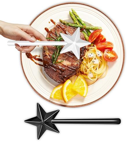 Juego de salero mágico y pimentero, mini varita mágica en forma de estrella, varita mágica, salero y pimentero, juego de molinillo de sal y pimienta para cocina, camping, viajes