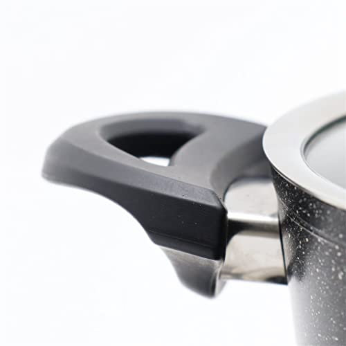 SHAWLA Juego de Utensilios de Cocina, sartén Negra con Tapa, colección de Cubiertos, Utensilios de Cocina, Cubiertos, Utensilios de Cocina antiadherentes