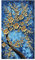 XIUWOUG Bilder Acryl Abstrakt Golden Blumen | Acrylbilder auf Leinwand 100% handgemalt | Gemälde Glücks-Baum | Wandbilder modern,40x80cm(With frame)