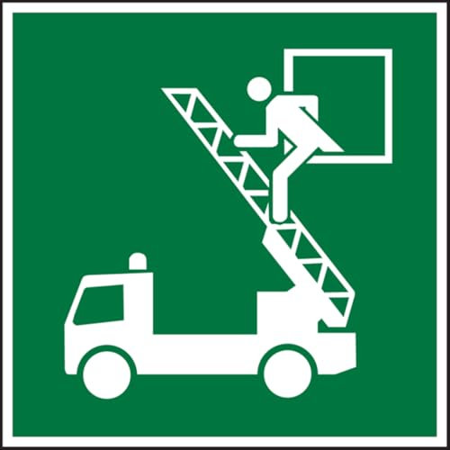 Dreifke® Aufkleber | Rettungszeichen, Notausstieg E017 - ASR A1.3-150x150 mm Folie selbstklebend, langnachleuchtend