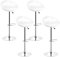 XUANYU Lot de 4 tabourets de bar, assise en plastique ABS, chaise de bar haute avec support lombaire et repose-pieds, tabourets de cuisine avec hauteur réglable 81-101 cm, assise 43×43×26 cm (blanc)