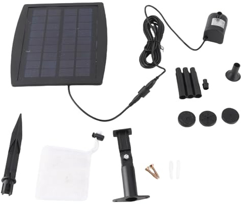 Ailgely Solar, 9V 2.5W Power Panel Pump Landscape Pool Garden Fountains Pluggable Fountain for Fish Tank Small Pond Garden Patio Lawn Pool