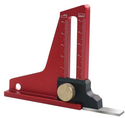 Verstellbares Tiefenmesswerkzeug, Aluminium-Tiefenmesser, genaues Höhenmessgerät, Doppelskala, Messwerkzeug für Holzbearbeitung