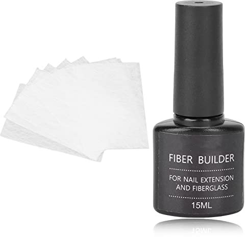 Kit D'extension D'ongles en Fibre de Verre, 15 Ml de Gel D'extension D'ongles avec 10 Feuilles de Fibre de Verre, Gel D'extension pour Femmes, Accessoires D'extension D'art