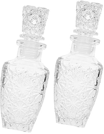 GREENADSCAPE 2pezzi Bottiglie Di Vino Trasparenti Spesso Per Liquori e Vino Design Creativo e Facile Da Pulire Capacità Per Condivisione e Conservazione
