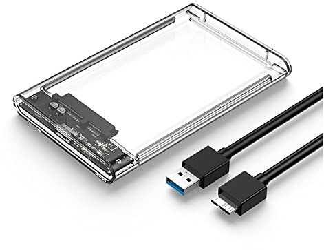 Ggnaxivs BoîTier de Disque Dur Blanc Transparent pour BoîTier Dur BoîTier de Disque Dur 2,5 Pouces vers USB 3.0 Type-C 3.1 BoîTier de Disque Dur Externe