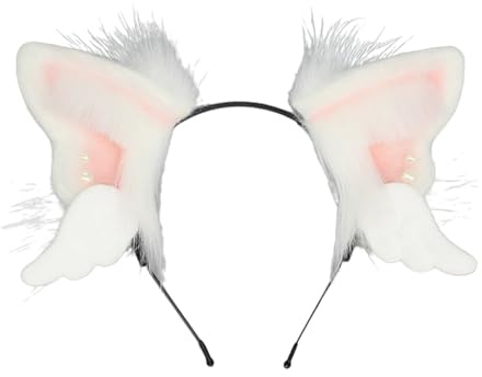 GMBYLBY Biegbarer Tierohr-Haarreif für Damen, Rollenspiel, Anime, Dienstmädchen, Party-Kostüm, Flügel-Haarreif, Cosplay-Kopfschmuck