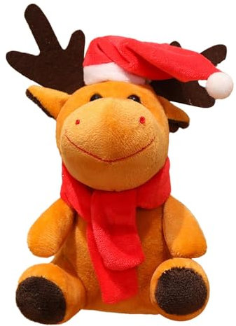 Weihnachtliches Plüsch-Rentier - Weihnachtsdekoration für Plüschpuppe mit Saugnapf - Weihnachtsdekoration für Innenräume, Plüschkissen Weihnachten, Plüschpuppe für Schränke