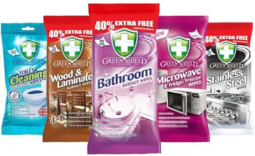 5 Wipes Gift Set Bundle Household Cleaners Anti-Bac Bathroom Toilet Basins Showers Microwave & Fridge Freezer Wood & Laminate Stainless Steel Cleaning Wipe