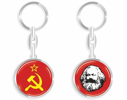 daged Karl Marx CCCP Kommunismus Schlüsselanhänger Schlüsselschmuck 3D Effekt + Aufkleber - RD