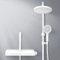 EMKE Colonne de douche thermostatique, douche à main avec 3 modes de jet, plaque thermostatique de 40 cm, blanc mat, hauteur réglable 855-1155 mm, douche de pluie, température constante à 38 °C